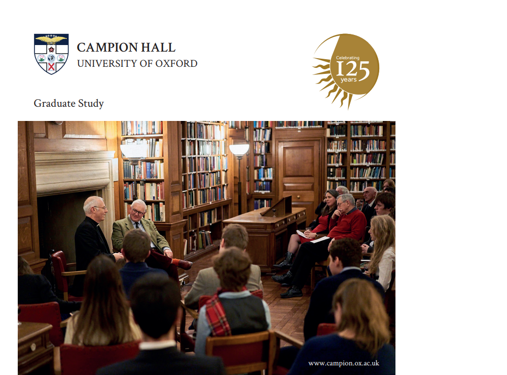 Front cover of Campion Hall graduate study brochure