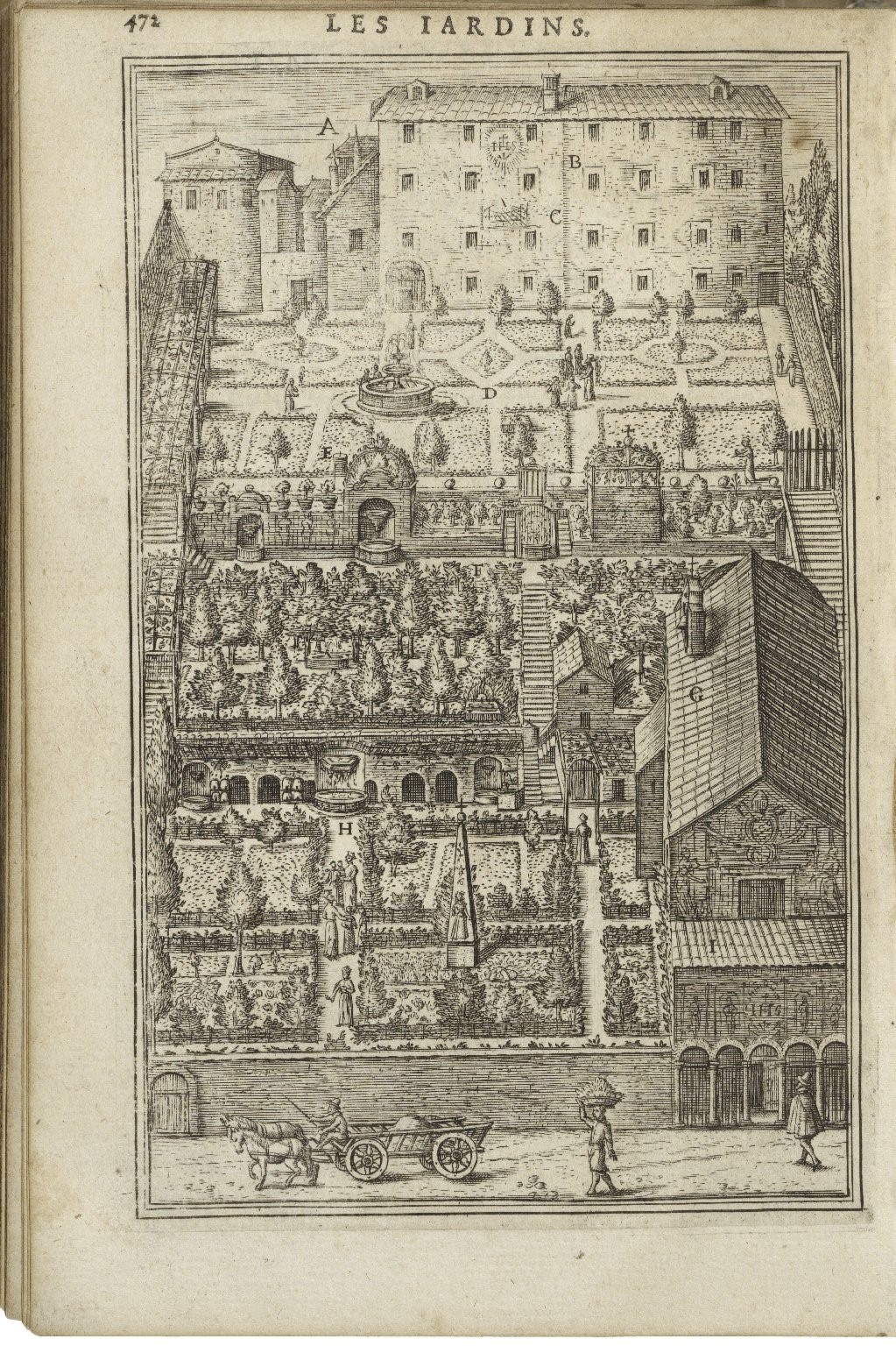 [Terraced garden] The garden of the Jesuit novitiate in Rome. A space already rendered symbolic with monuments and inscriptions, is further supplied with meaning by meditation on the spiritual significance of plants, some of them brought to Rome from Jesuit missions in the East.