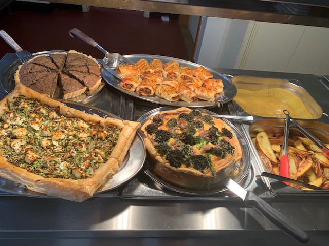 An array of buffet food for a Campion Hall event