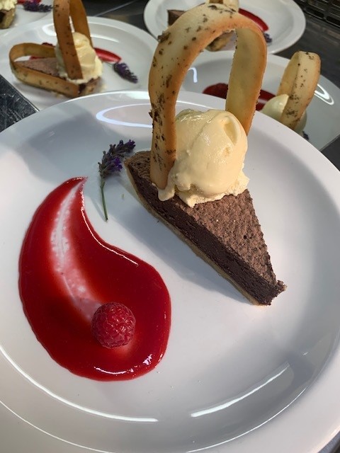 A delicious dessert served at a Campion Hall function and created by Keir and his team