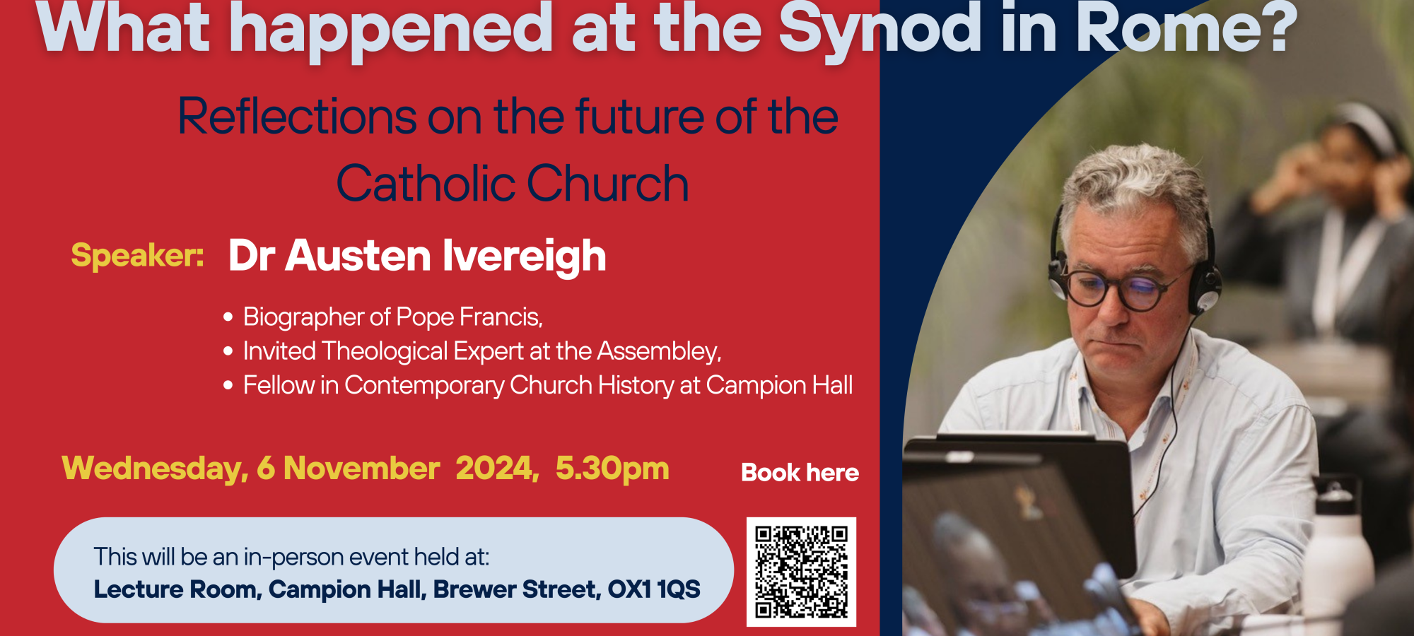 "What happened at the Synod in Rome?" Reflections on the future of the Catholic Church flyer