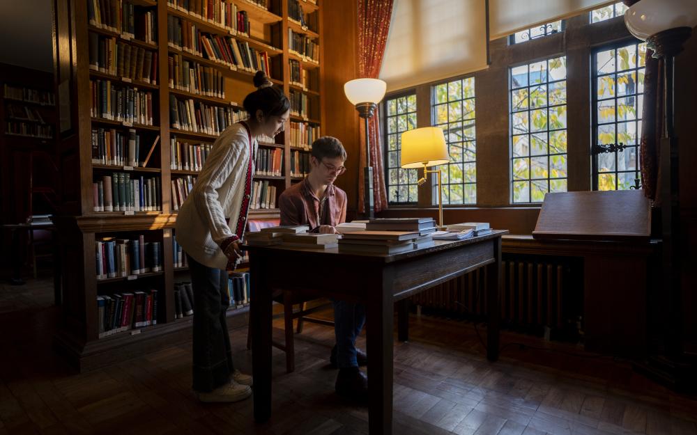 Students in the library