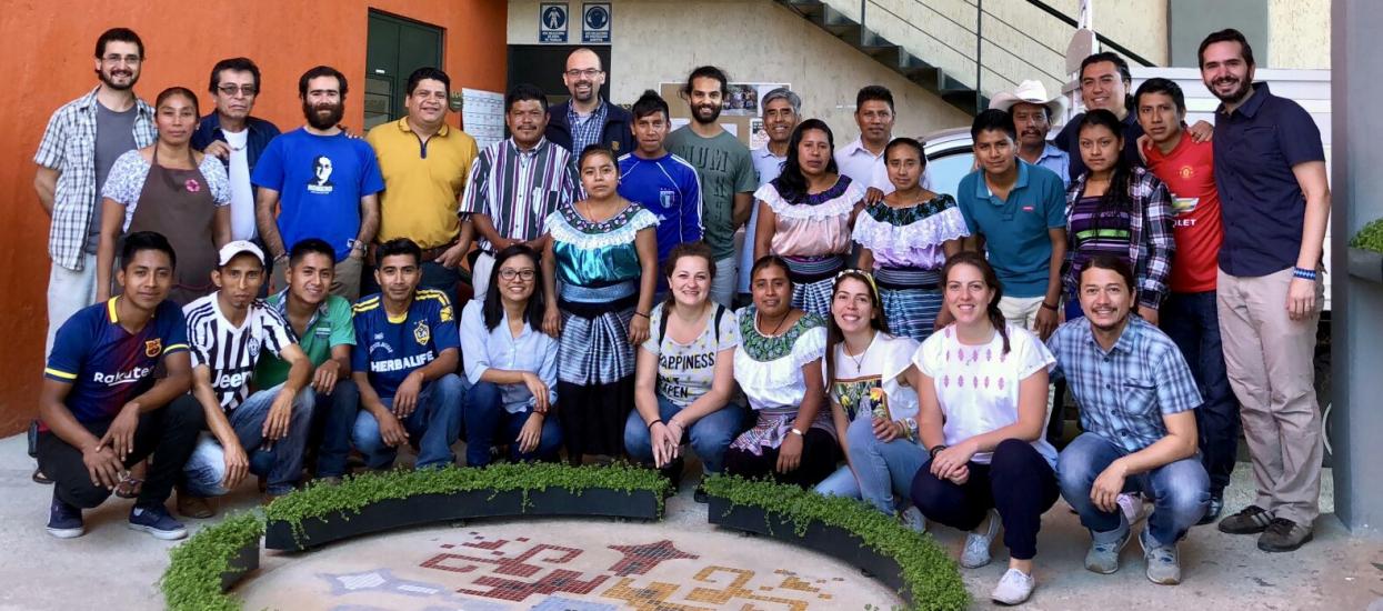 Group photo at a roasting plant